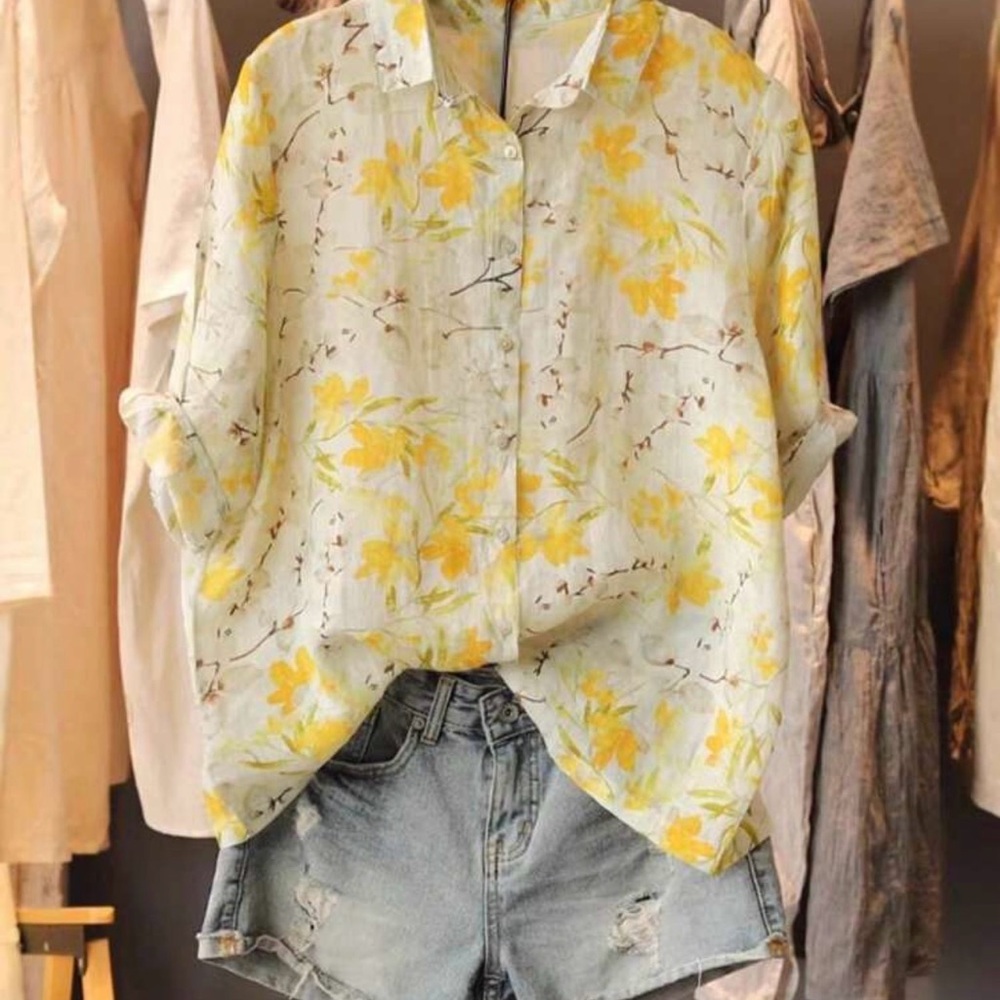 Floral‎ Yellow Women's Top